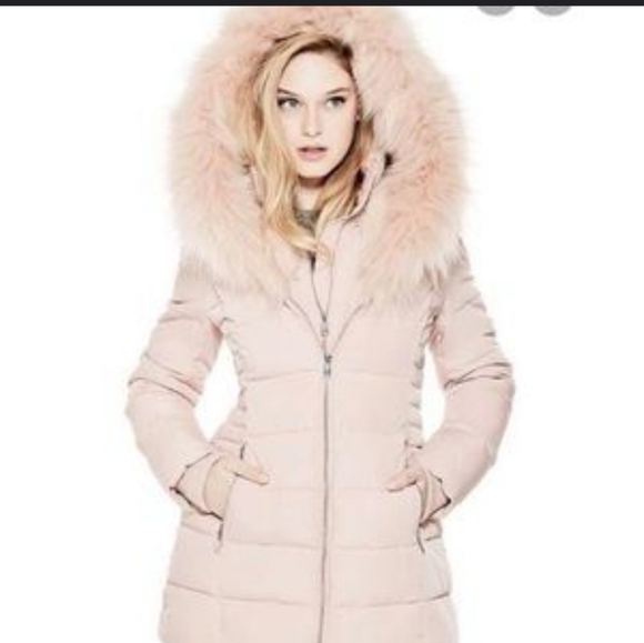 **ISO**Wanted* GUESS Yoko puffer coat with sweetheart faux fur shorter inner li… - Picture 5 of 14